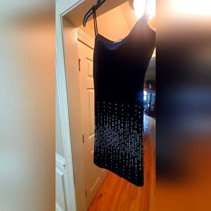 Dark Blue Velvet Mini Dress